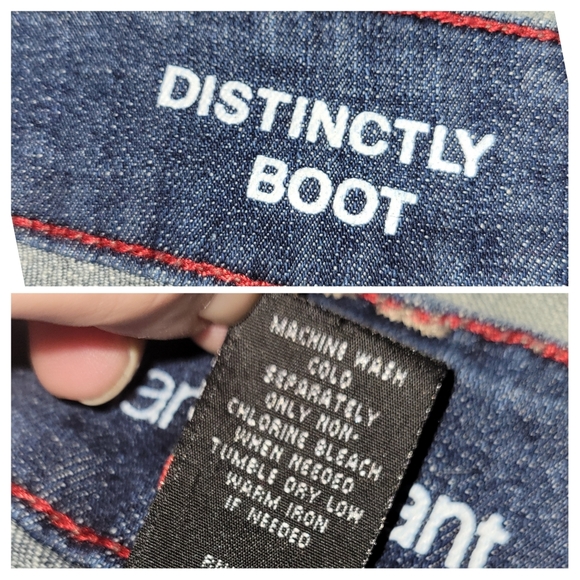 Lane Braynt Distinctly Boot Mid Rise Bootcut Jeans Darkwash Blue Denim Size 20 - Picture 12 of 12